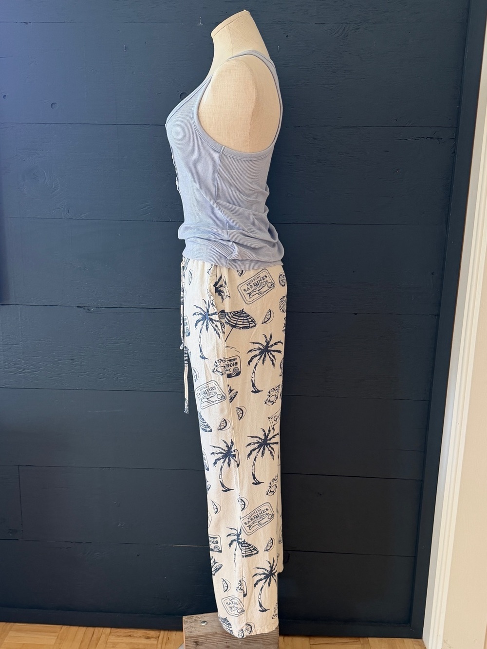 Cali 1850 Coastal Print Linen Blend Lounge Pants Size Small good condition ⛱️ - Picture 9 of 16